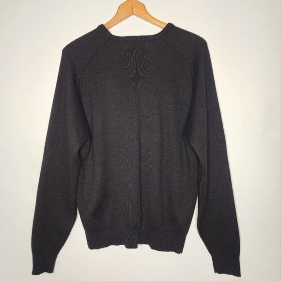 Vintage Glenfiddich Scotch Whiskey Black V Neck Pullover Sweater Men's Large - Picture 4 of 4